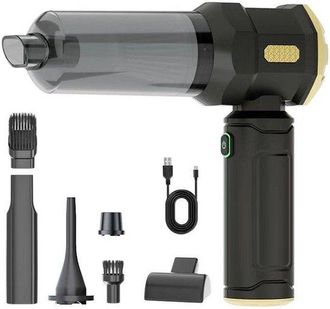 OEM Aspiradora Port&aacute;til Inal&aacute;mbrica Para Coche - Mini Aspiradora Recargable Port&aacute;til Para Coche - Negra - 6 Accesorios - 12000 Pa
