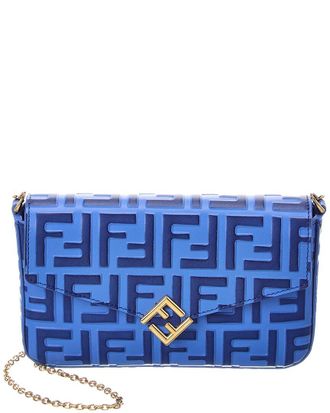 Fendi Fendi Ff Diamonds Leather Wallet On Chain