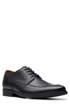 Clarks Whiddon Pebbled Leather Derby in Black Tumbled at Nordstrom Rack, Size 10.5
