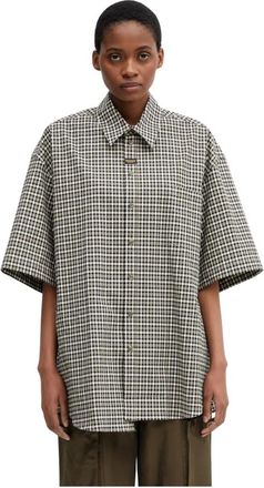 Martine Rose S/S Boxy Wrap Shirt - Dames - Overhemden - Zwart - S - Overhemden
