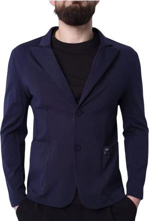 John Richmond Stijlvolle Jas - Heren - Blazers - Blauw - S - Katoen - Jassen