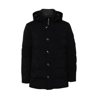 Montecore Down Jackets, male, Black, Size: L Piumino con Bottoni e Cappuccio