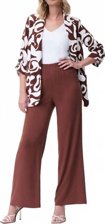 Joseph Ribkoff Pull On Wide Leg Pant In Brown