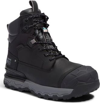 Timberland Boondock Ultralight CSA 6 Composite Toe Waterproof Work Boot in Black Full Grain W Grey at Nordstrom, Size 10.5