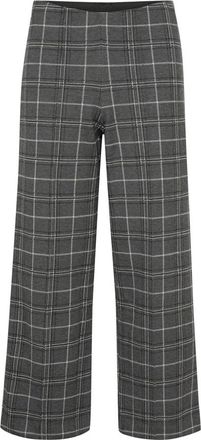 Part Two Grijze Geruite Wijde Broek - Dames - Wijde Broeken - Grijs - 2XL - Polyester - Broeken