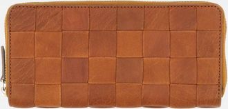 Dragon Diffusion Womens Check Zip Around Wallet In Tan