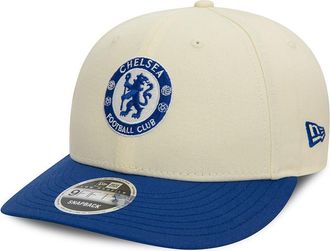 New Era 9FIFTY Chelsea FC Low Profile Snapback Cap - Lion Crest - Off White-Blue - Medium/Large