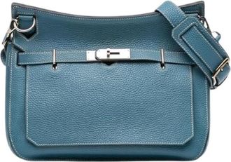 Herm&egrave;s Pre-owned Leather Crossbody Tas - Dames - Vintage Schoudertas - Blauw - ONE Size - Leer - Vintage