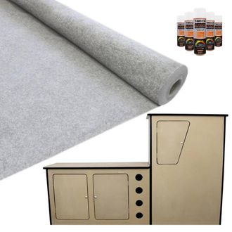 MonsterShop 11sqm Silver Grey Van Lining & Glue With Camper Kitchen