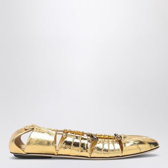 Chlo&eacute; Metallic gold ballerina