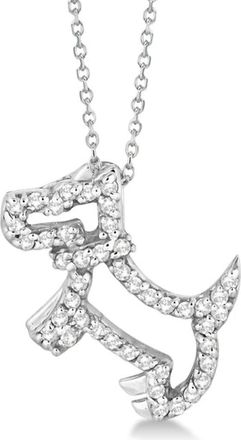 Allurez Natural Diamond Dog Pendant Necklace Pave-Set 14K in White Gold at Nordstrom, Size 18