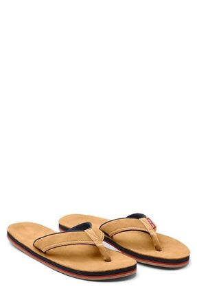 Hari Mari Pier II Leather Flip Flop in Tan at Nordstrom, Size 11