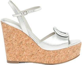Santoni Womens leather wedge in Silver at Nordstrom, Size 10.5