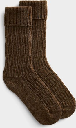 Simons Womens Cuffed warm wool socks Made in Portugal