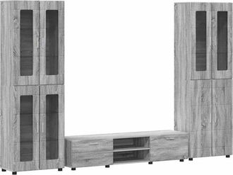 vidaXL TV Cabinet Set with Drawer Grey Sonoma Engineered Wood vidaXL