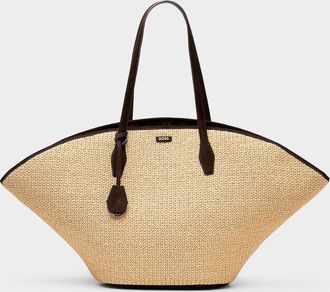 BOSS Womens Numah braided straw XXL tote bag