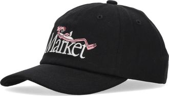 Market Pink Panther Gebogen Klep Pet - unisex - Petten - Zwart - ONE Size - Katoen - Accessoires