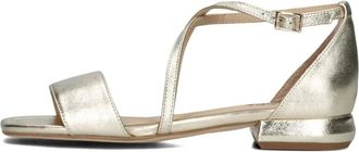 Omoda Schoenen, Dames, Geel, 37 EU, Leer, Gouden leren sandalen Stijlvol model