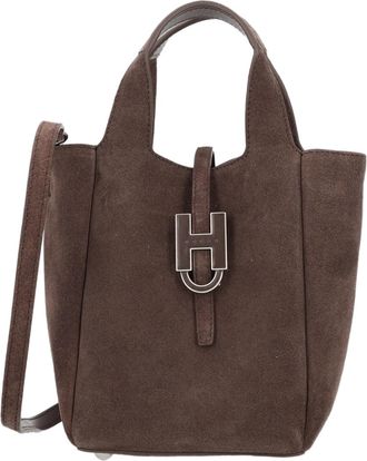 Hogan Mini Calfskin Tote Bag with Metallic H Clasp