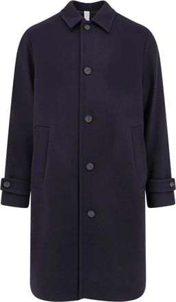 Hev&ograve; Loconia Single-Breasted Coat - Heren - Mantels - Blauw - Maat: XL Wol