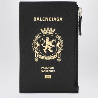 Balenciaga Black leather passport holder and wallet