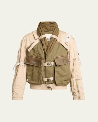 Isabel Marant Julissa Mixed-Media Cargo Jacket