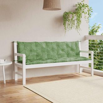 vidaXL Cojines De Banco De Jard&iacute;n 2 Uds Tela Oxford Estampado De Hojas Vidaxl