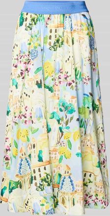 Milano Milano Italy Midirock im Allover-Look mit elastischem Bund in Hellblau, Gr&ouml;&szlig;e 34