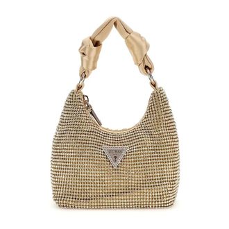 Guess Mini handtas Lua Strass - Dames - Tassen - Geel - Maat: ONE Size Satijn