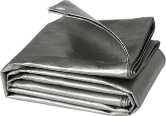 Woltu Lona Impermeable De Pe 280 G/m2 Lonas Para Piscinas Con Ojales De Aluminio Lona De Protecci&oacute;n Para Muebles Jard&iacute;n Piscina Y Coche Gris 4x5m - Woltu
