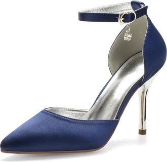 Miyoopark Womens Wedding Dress Shoes Stiletto High Heel Occasions Pumps M522 Dark Blue UK 6.5