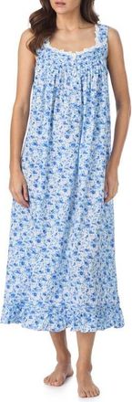 Eileen West Ballet Sleeveless Cotton Nightgown in Pink/blue Lilac at Nordstrom, Size X-Small