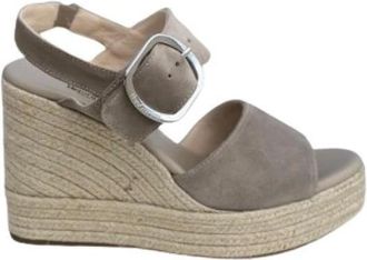 Nero Giardini Open-teen Sleehak Sandalen in Su&egrave;de Leer - Dames - Sleehakken - Grijs - 41 EU - Leer - Schoenen