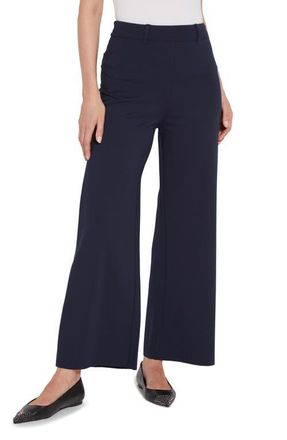 Lyssé ntials Erin High Waist Ankle Wide Leg Ponte Pants in True Navy at Nordstrom, Size X-Small