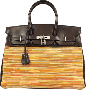 Herm&egrave;s Birkin Handbag Vibrato And Box Calf Multicolour Leather Handbag (Pre-Owned)