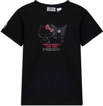 Freddy T-shirt Hello Kitty & Kuromi con stampa frontale