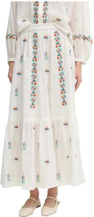 La Petite Francaise Jamal Maxi Rok - Dames - Maxi Rokken - Beige - 2XL - Katoen - Rokken