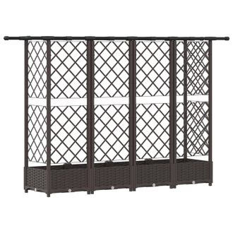 vidaXL Cama Elevada Con Trellis Y Techo Marr&oacute;n 202,5 X 40 X 123 Cm Pp Vidaxl