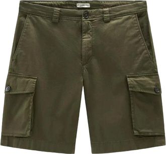 Woolrich Polyester Bermuda Shorts - Heren - Korte Broeken - Groen - W31 - Polyester - Korte Broeken