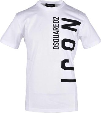 Dsquared2 Gedrukt Wit Heren T-shirt - Heren - T-shirts - Wit - XS - Katoen - Tops