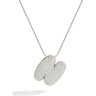 Mint & Lily Pave Bubble Initial Necklace in Silver /Letter N at Nordstrom