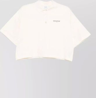 Maison Kitsun&eacute; organic cotton oversized cropped short-sleeve polo shirt