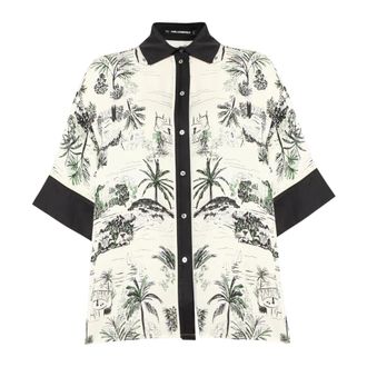 Karl Lagerfeld Overhemden, Dames, Veelkleurig, S, Satijn, Fluid Satin Blouse