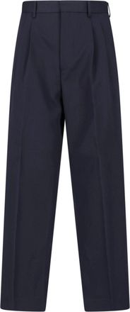 Be Able Blue Tailored Wool-Blend Straight-Leg Pants
