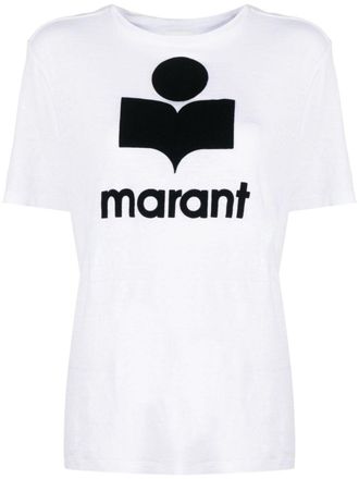 Isabel Marant Zewel Flocked Linen T-Shirt