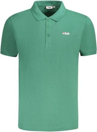 Fila Groene Polo Shirt met Borduursel - Heren - Polos - Groen - M - Katoen - Tops