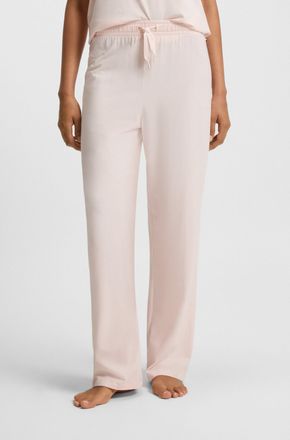 HUGO BOSS Pyjamahose BOSS CI Pants, Damen, Gr. XL, N-Gr, rosa (light, pastel pink 680), Jersey, Obermaterial: 95% Baumwolle, 5% Elasthan, ausgestellt lang, Hose