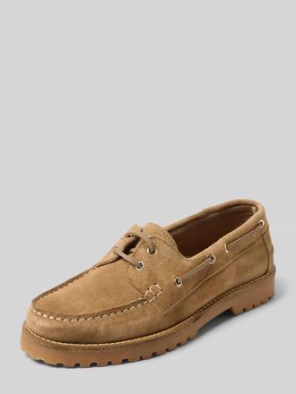 Bianco Loafer aus echtem Leder in Velours-Optik in Sand, Gr&ouml;&szlig;e 36