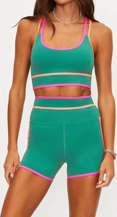 Beach Riot Anari Top In Rally Green Colorblock