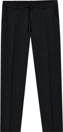 HUGO BOSS Taps toelopende linnenmix broek - Heren - Slim Fit Broeken - Zwart - L - Linnen - Broeken